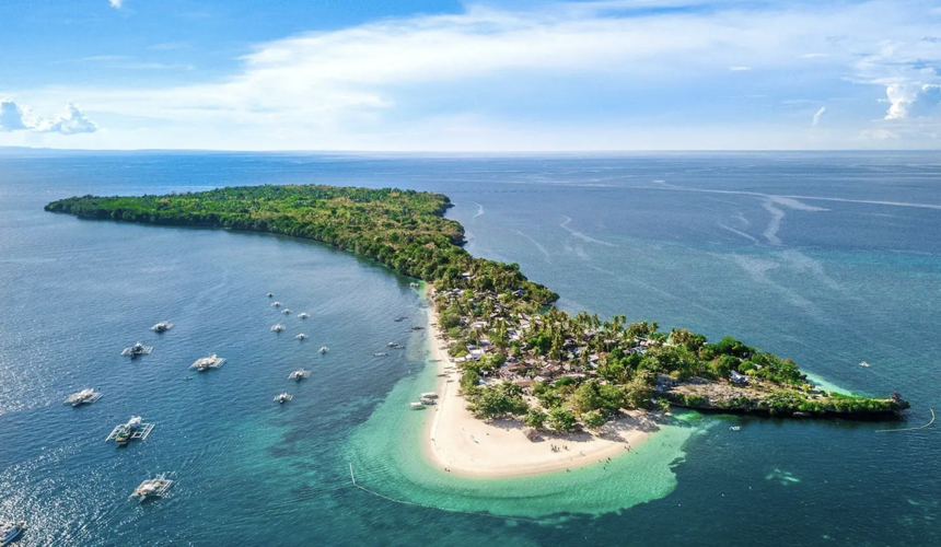 Secluded beach and caves at Camotes Islands Cebu Philippines